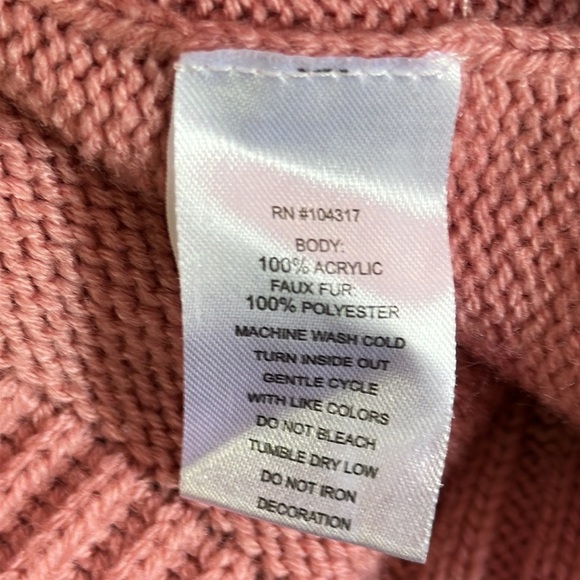 Derek Heart Girls Pink Fleece Knit Vest Size M 10/12 Sleeveless Warm Cozy - Picture 4 of 4